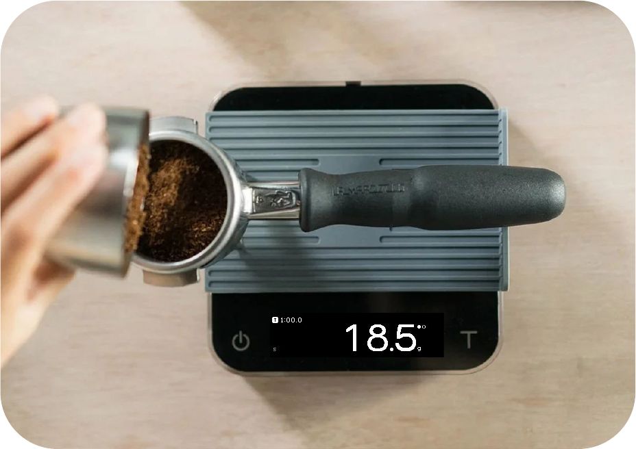 Dosing a portafilter on Onyx with Auto Tare